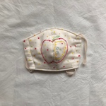 りんご刺繍と水玉のダブルガーゼの立体マスク　幼児サイズ