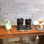 ミディブライス クロスステッチハーフブーツ  黒