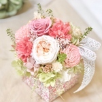 リバティプリントBOXのフラワーアレンジメント ～結婚祝い 誕生日プレゼント   引越し祝い 母の日