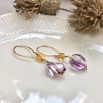 k14gf*タンブルカットアメジスト・シトリン*フックピアス／イヤリング