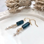 k14gf*モスカイヤナイト・ハーキマーダイヤモンド*フックピアス／イヤリング