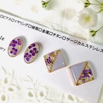新作✨小ぶりのレジンイヤリング、レジンピアス