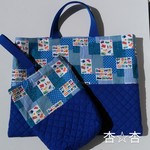 ⭐パッチワーク風働く車のレッスンバッグ&上履き入れ¥3200→¥2560に値下げ致します。