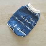 犬服　英字Tシャツ　ブルー　タグ付　S　パグ　フレブル　