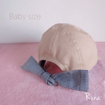 Baby.モカ★チェックのリボンキャップ