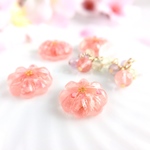 2way 桜ドロップキャンディピアス(イヤリング) フェイクスイーツ 春 桜 天然石