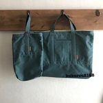 ヴィンテージ 帆布のレッスンバッグと上履き入れ♡ターコイズ
