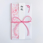 【出産祝/誕生祝/入学祝/卒業祝/合格祝】切り絵 ご祝儀袋 - 花の蕾 ピンク