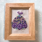 刺繍フレーム  お花の刺繍 ドレス インテリア雑貨 ミニフレーム 壁飾り