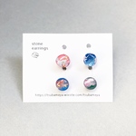 stone earrings(樹脂ノンホール/4粒セット)