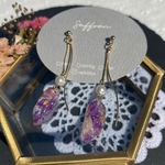 ゆらゆら鉱石ピアス✿purple