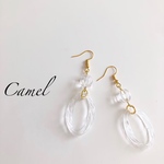 在庫限り⭐️クリアツイストオーバルピアス／イヤリング