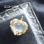 ミルキークォーツ♥ハートペンダント（ワイヤージュエリー☆ワイヤーアクセサリー☆ワイヤーラッピング天然石ネックレス）
