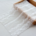 ＊再入荷＊1m 超広幅 上品 花 フラワー ストレッチレース 白 BK200234 ハンドメイド 手芸 素材 材料 DIY