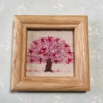 刺繍フレーム🌸桜の樹　お花の刺繍 インテリア雑貨 壁飾りハンドメイド