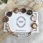 gold roundshell× button  - bracelet -
