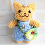 ☆rankaui様　オーダー品☆～水色のオーバーオールの猫さんストラップ