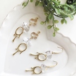 NEW♥︎春先から夏にかけて… 高品質ゴールドペイント×氷のようなクリアピアス　