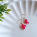 ミニハート♡レッドピアス(イヤリング)/サージカルステンレスnonoacs