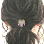 天然シェル入りヘアゴム
