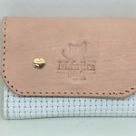 猫好きさんの　猫スタンプ＆ネーム刻印入り 牛革カードケース　名刺入れ