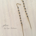 Black Spinel × Brass Long Pierce