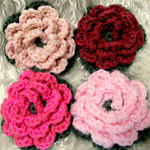 Sale☆バラのアクリルたわし・ピンク・4個セット