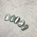 《オーダー》シルバーシェルフラワー くすみミントグリーン