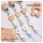 おしゃぶりホルダー Flower bear ❁ 歯固めホルダー