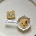 くまパンケーキとくまトーストのブローチセット