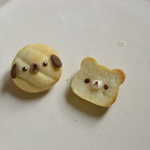 いぬメロンパンとくまトーストのブローチセット