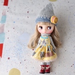 ＊ミディブライス＊nekoワンピース黄＊268＊４点セット＊ブライスアウトフィット＊ blythe outfit＊ブライス ＊