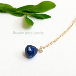 14kgf lapis × pearl necklace