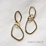( 2pcs ) 53×18mm 不規則3連リングチャーム〔CH-150G〕