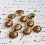 ■お安くしています■10個入■18mm■ビンテージボタン (オーバルブラウン系)　 [0936-18] 