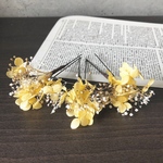 卒業式　袴　ドライフラワー　ヘアアクセサリー　ウェディング　髪飾り　ヘッドパーツ　結婚式　成人式　かすみ草　イエロー　黄色　ゴールド　ホワイト　ヘアアクセ 