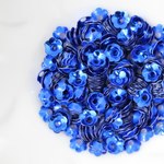 スパンコール 5mm 約680枚(約5g) 花カップ  メタリック 群青 (SFC05TUMSE00)