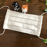 ハンドメイド☆ダブルガーゼのプリーツマスク☆ノーズワイヤー入☆シンプルなホワイト☆2枚セットで☆受注製作