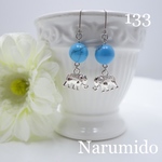 送料無料♯ 133☆ターコイズ×象のチャーム☆ピアス（金属ピアス） ハンドメイド