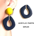 ★sale★送料無料【4pcs  アクリルチェーンパーツ　ネイビー】 チャーム パーツ 送料無料