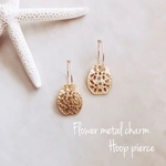 14kgf♡フラワーメタルチャームのシンプルピアス