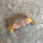 ラフロッククリスタルとお花のバレッタ