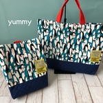 ペンギン柄の♡通園 入学 バック&上履き入れ2点セット