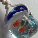 手作りとんぼ玉 金魚鉢のストラップ