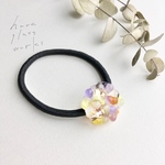 ガラスのヘアゴム   イエローミックス　つぶつぶアクセサリー　箱付き