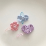 限定★ ゴム替え可能★小さなハートモチーフ、リボン、花モチーフのヘアゴム★ベビー用髪ゴム