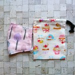 ハンドメイド　ガーゼマスク＆マスクケース（ミニ巾着）大人用　ピンク　花粉症仲間に届け！！