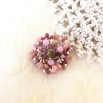 天然石ブローチ　ピンク