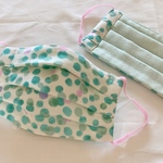 大人用プリーツマスク♡ふわとろガーゼ♡  ギャザータイプ　ふんわりドット柄　春色
