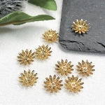 【8個】花座　ビーズ キャップ　花芯　ゴールド